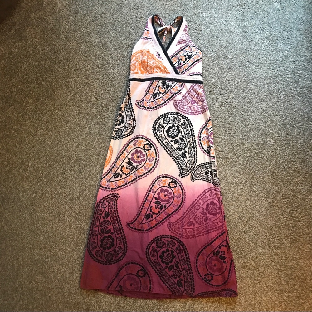 Dip-dyed paisley halter dress, size 10